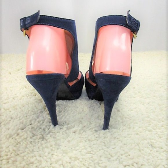 Blue Suede Nine West Sandaled Heels 8.5 - Picture 10 of 12